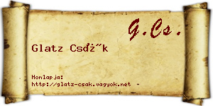 Glatz Csák névjegykártya